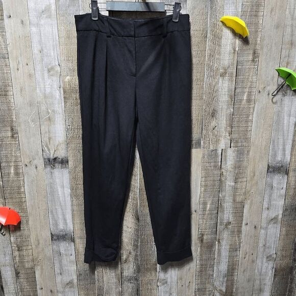 Trina Turk Black Rolled Hem Trouser Pants - Picture 4 of 6